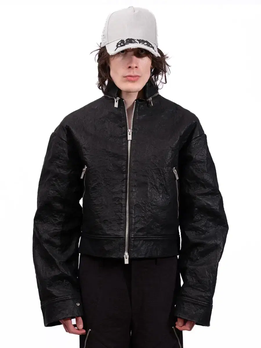 [38]Heliot emil stiff leather jacket